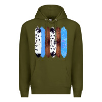 Army Green Western Farm Life Cowhide Wood Blue Glitter Brush Stroke Premium Hoodie - Bettercallsaul