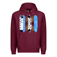 Burgundy Western Farm Life Cowhide Wood Blue Glitter Brush Stroke Premium Hoodie - Bettercallsaul