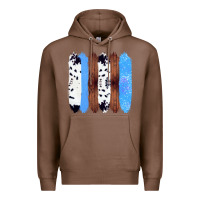 Chestnut Western Farm Life Cowhide Wood Blue Glitter Brush Stroke Premium Hoodie - Bettercallsaul