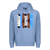 Colony Blue Western Farm Life Cowhide Wood Blue Glitter Brush Stroke Premium Hoodie - Bettercallsaul