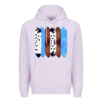 Lilac Western Farm Life Cowhide Wood Blue Glitter Brush Stroke Premium Hoodie - Bettercallsaul