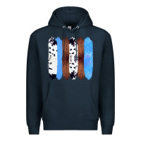 Navy Western Farm Life Cowhide Wood Blue Glitter Brush Stroke Premium Hoodie - Bettercallsaul