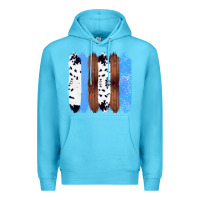 Ocean Blue Western Farm Life Cowhide Wood Blue Glitter Brush Stroke Premium Hoodie - Bettercallsaul