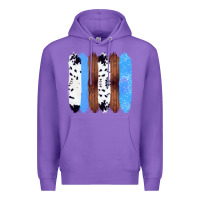 Purple Western Farm Life Cowhide Wood Blue Glitter Brush Stroke Premium Hoodie - Bettercallsaul