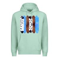 Seafoam Western Farm Life Cowhide Wood Blue Glitter Brush Stroke Premium Hoodie - Bettercallsaul