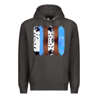 Smoke Western Farm Life Cowhide Wood Blue Glitter Brush Stroke Premium Hoodie - Bettercallsaul