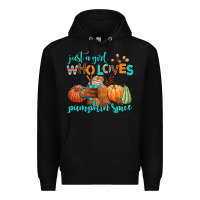 Black just a girl who loves pumpkin spice Premium Hoodie - AdoDesignShop