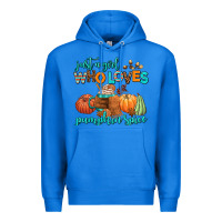True Royal just a girl who loves pumpkin spice Premium Hoodie - AdoDesignShop