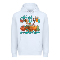 White just a girl who loves pumpkin spice Premium Hoodie - AdoDesignShop