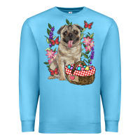 Ocean Blue easter pug Premium Sweatshirt - RanaPortraitStore