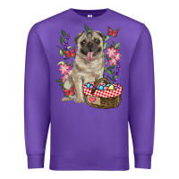 Purple easter pug Premium Sweatshirt - RanaPortraitStore