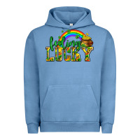 Pigment Pebble Blue feeling lucky with coins Urban Hoodie - AdoDesignShop