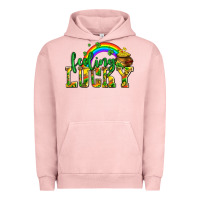 Pigment Salmon feeling lucky with coins Urban Hoodie - AdoDesignShop