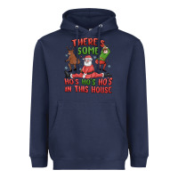 Navy there's some ho's ho's ho's in this house Heavyweight Hoodie - MaliasSmallBusiness