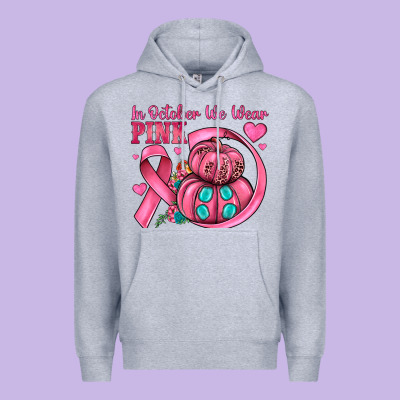 In October We Wear Pink Premium Hoodie Designed By Jahusdesignshop