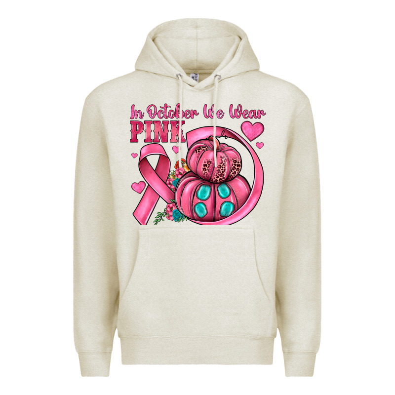 In October We Wear Pink Premium Hoodie by JahusDesignShop | Teevron