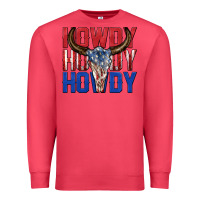 Cardinal howdy howdy howdy 4th of july bull skull billie wi Premium Sweatshirt - texasbilliewilder