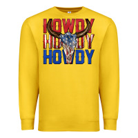 Lemon howdy howdy howdy 4th of july bull skull billie wi Premium Sweatshirt - texasbilliewilder