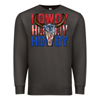Smoke howdy howdy howdy 4th of july bull skull billie wi Premium Sweatshirt - texasbilliewilder