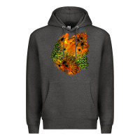 Charcoal Heather spider leopard  halloween patch Premium Hoodie - BundleAndBundleShop