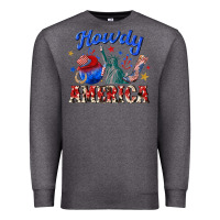 Charcoal Heather howdy america western Premium Sweatshirt - texasbilliewilder