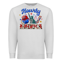 Dove Grey howdy america western Premium Sweatshirt - texasbilliewilder