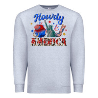 Heather Grey howdy america western Premium Sweatshirt - texasbilliewilder