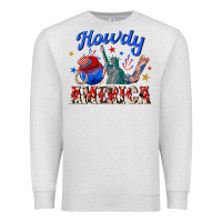 Oatmeal Heather howdy america western Premium Sweatshirt - texasbilliewilder