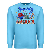 Ocean Blue howdy america western Premium Sweatshirt - texasbilliewilder