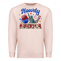 Pale Pink howdy america western Premium Sweatshirt - texasbilliewilder