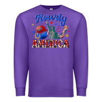Purple howdy america western Premium Sweatshirt - texasbilliewilder