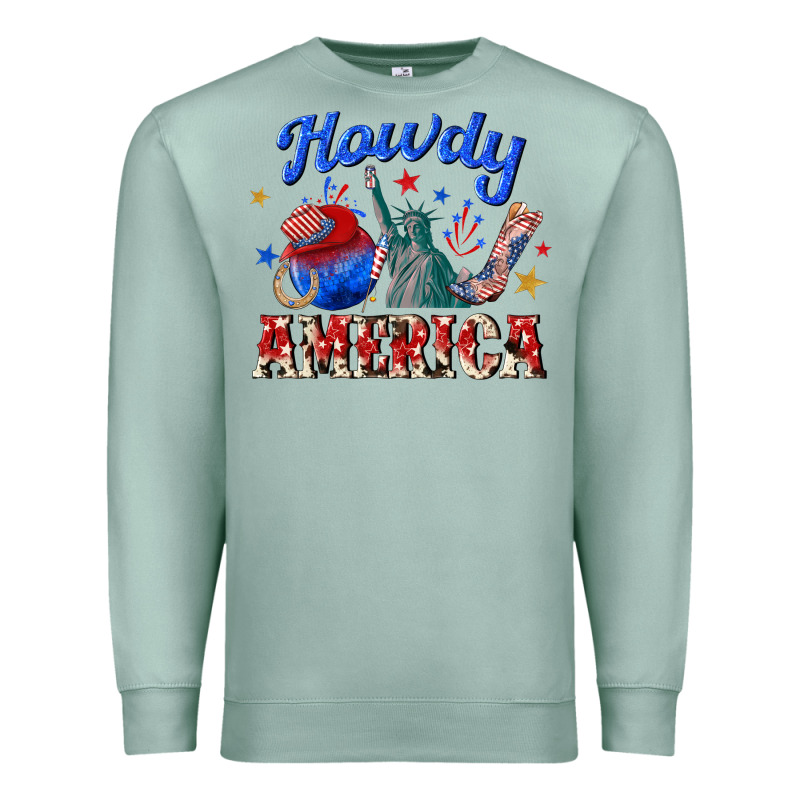 Howdy America Western Premium Sweatshirt by texasbilliewilder | Teevron