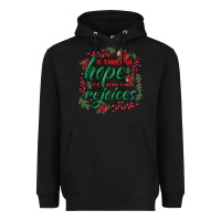 Black a thrill of hope the weary world rejoices Heavyweight Hoodie - MaliasSmallBusiness