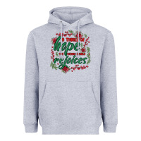 Heather Grey a thrill of hope the weary world rejoices Heavyweight Hoodie - MaliasSmallBusiness