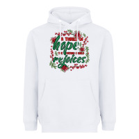 White a thrill of hope the weary world rejoices Heavyweight Hoodie - MaliasSmallBusiness