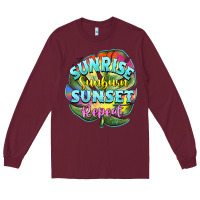 Burgundy sunrise sunburn sunset repeat Long Sleeve Tee - BarkalooDesign