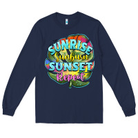 Navy sunrise sunburn sunset repeat Long Sleeve Tee - BarkalooDesign