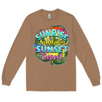 Toasted Coconut sunrise sunburn sunset repeat Long Sleeve Tee - BarkalooDesign