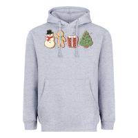 Heather Grey christmas gingerbread cookies Heavyweight Hoodie - MaliasSmallBusiness
