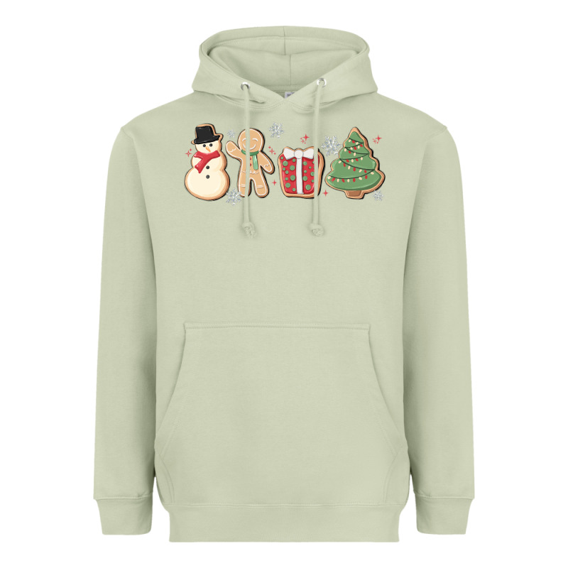 Christmas Gingerbread Cookies Heavyweight Hoodie by MaliasSmallBusiness | Teevron