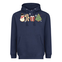 Navy christmas gingerbread cookies Heavyweight Hoodie - MaliasSmallBusiness