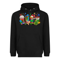 Black autism awareness christmas coffee Heavyweight Hoodie - MaliasSmallBusiness