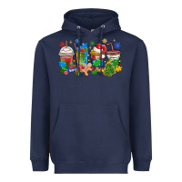 Navy autism awareness christmas coffee Heavyweight Hoodie - MaliasSmallBusiness