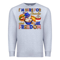 Heather Grey i m here for snacks and freedom Premium Sweatshirt - texasbilliewilder