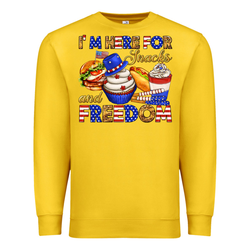 I M Here For Snacks And Freedom Premium Sweatshirt by texasbilliewilder | Teevron