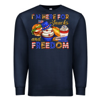 Navy i m here for snacks and freedom Premium Sweatshirt - texasbilliewilder