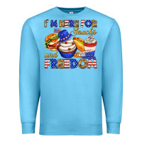 Ocean Blue i m here for snacks and freedom Premium Sweatshirt - texasbilliewilder