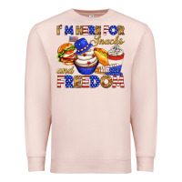 Pale Pink i m here for snacks and freedom Premium Sweatshirt - texasbilliewilder