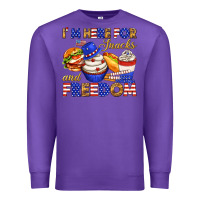 Purple i m here for snacks and freedom Premium Sweatshirt - texasbilliewilder