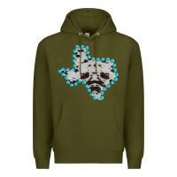 Army Green Texas Map Cowhide Turquoise Gemstone Premium Hoodie - Bettercallsaul